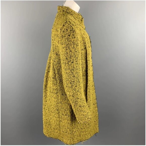 MARNI Mustard &  Black Textured Boucle Mohair wool Blend trench Coat size 40 - Picture 9 of 14